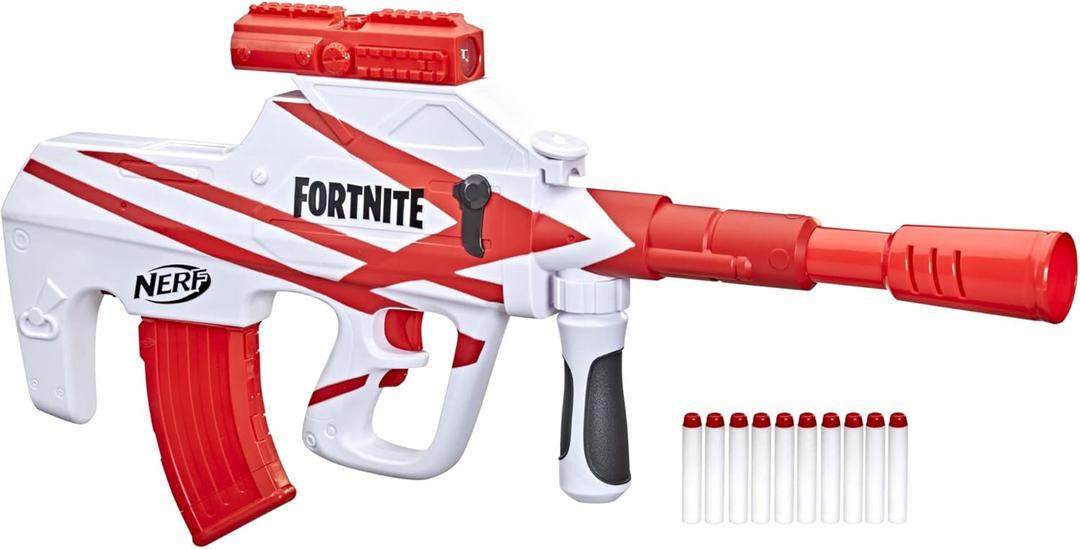 Nerf Fortnite B-AR Motorized Dart Blaster -- Fortnite Converge Wrap, Motorized 10-Dart Blasting, 10-Dart Clip, 10 Official Nerf Elite Darts