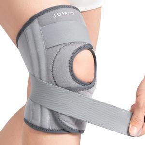 JOMVD Knee Brace for Knee Pain Relief, Adjustable Knee Support with Side Stabilizers for Meniscus Tear, Arthritis, ACL, PCL, MCL, Joint Pain Recovery, Women & Men, Medium (Gray)