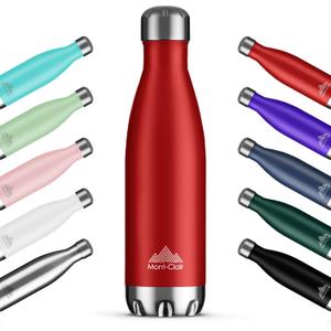 Mont-Clair H2O Stainless Steel Water Bottle, Vacuum insulated - BPA Free, 12h Hot & 24h Cold Drinks, Metal Water Bottle 25oz Leakproof, Ideal for Adult, Kids, Running - Red