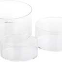 Kcgani Clear Acrylic Round Display Nesting Riser Stands with Hollow Bottom, Transparent Cylinder Acrylic Display Stands Pedestal Base, 6"x3", 7"x4" 