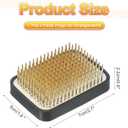 PATIKIL 1.9"x2.7" Flower Frog, Brass Flower Arrangement Holder Square Floral Pin Frogs Ikebana Arranger Tool for Vase Supplies Home Office DIY Craft, Gold