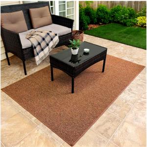 5' x 3' Indoor/Outdoor Area Rug – Fade Resistant, Lightweight Polyester Carpet for Porch, Patio, Deck, Living Room & Events - Tumbleweed