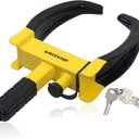 KAYCENTOP Universal Wheel Lock, Security Trailer Wheel Lock Anti Theft Tire Lock, Heavy Duty Wheel Clamp Adjustable for Trailers SUV Golf Cart Boats ATV Great Deterrent Bright Yellow/Black, 3 Keys