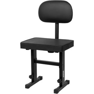 Piano Bench with backrest, Adjustable Music Keyboard Bench Stool Seat with Black Padded Cushion for Keyboard Piano, Professional Heavy Duty Piano Stool Chair with PU Leather for Musicians