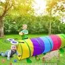 Kids Play Tunnel for Toddlers 1-3, 6 Foot Baby with 2 Mesh Sides Pop Up Crawling Toys 1 3 4 Year Old Girl Boy Birthday Gift, Indoor Outdoor Toddler Children or Dog, 72 inches x 17.3 inches x 17.3 inches