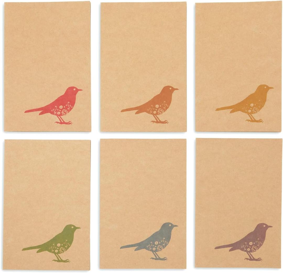 36 Pack Bird Design Blank Cards and Envelopes 4x6 for All Occasions, Birthday, Thank You, Kraft Paper Notecards
