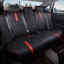 Custom Fit Seat Covers for Honda Accord 2023-2026, Fits 23-24 EX, 25-26 SE, 23-26 Sport Hybrid/EX-L Hybrid/Sport-L Hybrid/Touring Hybrid, PU Leather, Waterproof, Airbag Safe (Black+Red Line)