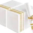 200 Pack Paper Napkins Guest Towels Disposable Premium Quality 3-ply Dinner Napkins Disposable Soft, Absorbent, Party Napkins Wedding for Kitchen, Parties, Dinners or Events (Gold)