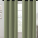 H.VERSAILTEX Blackout Curtains for Bedroom Thermal Insulated Room Darkening Living Room Curtains 84 Inch Long Grommet Privacy Protection Window Curtain Panels/Drapes for Nursery, 2 Panels, Sage