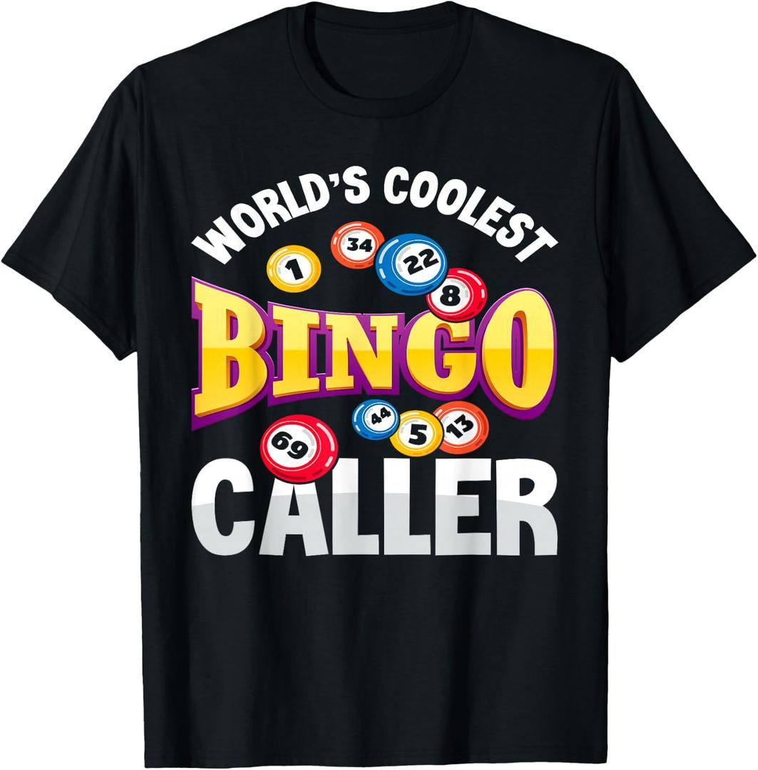 World's Coolest Bingo Caller - Funny Bingo Player Gift T-Shirt Small, Black