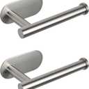 NearMoon Toilet Paper Holder Self Adhesive, Premium Thicken SUS304 Stainless Steel Rustproof Adhesive Toilet Roll Holder no Drilling for Bathroom, Kitchen, Washroom (2 Pack, Brushed Nickel)