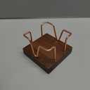 Walnut Wood Sticky Note Holder, 3 x 3 inch Self Stick Note Pad Holder, Post It Note Dispenser Desk Accessories for School and Office Desk Organizer, Rose Gold