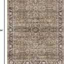WITSHOCK Washable Area Rug 8x10 Non-Slip Floral Dining Carpet, Dark Brown
