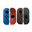 4 Pack of Rubber Grips for Nintendo Switch Joy-Con Controllers (Dark Grey/Blue & Red)