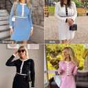 ZESICA Women's Fall Long Sleeve Bodycon Sweater Dress Crewneck Button Knit Color Block Party Mini Dresses (Pink, S)