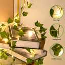Fake Plants Vines,33ft 100 LED Artificial Ivy Garland with Fairy Lights,for Home Living Room Bedroom wall Art Aesthetic Office Coffee Wedding Party Farmhouse Dorm Outdoor Garden Decor