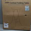 Byliable 24in Round Cocktail Table, Bar Height High Top Foldable Bistro Table with Removable Legs, Portable Plastic Indoor Outdoor for Patio, Party, Backyard, Events, White, 24×43 in