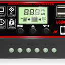 [Upgraded] 30A Solar Charge Controller, Black Solar Panel Battery Intelligent Regulator with Dual USB Port 12V/24V PWM Auto Paremeter Adjustable LCD Display (30a)