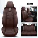 QUYDDC Car Seat Covers Full Set for 5 Seats - Nappa Leather 3D Foam Back Support, Super Breathable, All Season Car Seat Cushion with Storage Bags, Universal Fit for Most Cars, Colour- Coffee Brown