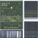 Fuxi Sketch Pad and Pencil Set | Stocking Stuffers, Art Supplies for Adults | Gifts for Artists, Teen & Beginners | Complete Drawing Set with Sketch Book, Sketch Pencils, Charcoal & Graphite Sticks.