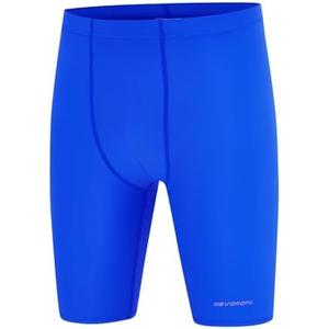 Willit Boys' Swim Jammers Youth Swimsuit Quick Dry Athletic Swimming Shorts UPF 50+ Blue M