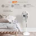 Comfort Zone 18-Inch Smart WiFi Oscillating Stand Fan, 3-Speed Wall-Mountable Fan with Voice Control, Full-Function Timer & Adjustable Stand up to 53 Inches, Quiet Tri-Curve Technology