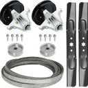42" Deck Spindle Rebuild Kit for 618-06976 918-06976A Spindle, for Cub Cadet XT1 LT42 XT2 LX42 XT1-LT42 XT2-LX42, for Craftsman T8000, 2 Blade 742-04308, 2 Idler GY22082, 1 100" Green Belt 754-05021