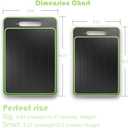 2-Piece BPA-Free Plastic Cutting Board Set, Non-Slip Dishwasher Safe Chopping Boards for Kitchen, Green