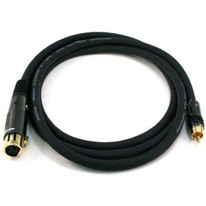 Monoprice XLR Female to RCA Male Cable - 6 Feet - Black With E21Gold Plated Connectors | 16AWG Shielded Twisted Pair Oxygen-Free Copper Braid Conductors - Premier Series