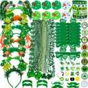 Winlyn Bulk St. Patrick's Day Novelty Jewelry Assortment St. Patrick's Day Party Favors Supplies Head Bopper Necklace Bracelet Glasses Tattoo Stickers Accessories for St. Patty's Day Irish Party Dcor