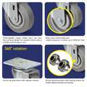 Caster Wheels, 3.5" Heavy Duty Casters Set of 4 with Load Capacity 1000lbs Capacity(2 Swivel & 2 Rigid