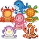 Justforjoyful 48Pcs Ocean Animal Shaped Paper Plates Under the Sea Party Supplies Sea Animal Tableware 7In Underwater Dinner Plates for Boys Girls Marine Animal Birthday Party Baby Shower Decorations