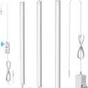 ASOKO Motion Sensor Dimmable Led Under Cabinet Lighting Plug in - 3 Pcs 12 inches Linkable Counter Light Bars, Led Closet Light Daylight White 4500K