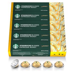 Starbucks by Nespresso Vertuo, Blonde Roast Espresso, 50-count Espresso Pods, Brews, 1.35 oz. (EXP 07/10/26)