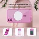 Misea Magnetic for iPhone 16 Case Compatible with MagSafe [Never Yellowing] [Military Grade Drop Protection] Full Camera Lens Protector Plating Soft Clear Phone Case for Women 6.1 inch, Hot Pink