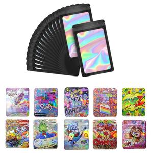 100pcs 3.5g Mylar Bags for Party, 10 Special Cartoon Pattern, 5 x 4 Inch Resealable Candy Bag, Gummies Bagss, Storage Baggies .