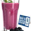 Volarium Drinking Glasses Set of 6, Premium Lead-Free Clear Iced Tea Glasses, Heavy Base Highball Glass Tumbler Set for Drinking Water, Cocktail, Juice, Milkshake, Coke, Soda, 12  oz