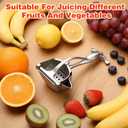 Manual Juicer, Hand Press Lemon Squeezer & Citrus Press - Upgrade Aluminum Alloy Fresh Fruit Juice Extractor, Ergonomic Grip Heavy Duty Manual Juicer, Effortless & Easy to Clean Kitchen Tool (Silver)