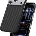 Aramid Fiber for iPhone 17 Pro Case Black/Grey(Twill), Compatible with MagSafe,Slim & Light, Case-Less Touch Feeling