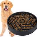 TOBYTO Slow Feeder Dog Bowls Large Medium Breed,Anti-Choking Slow Eating Dog Food Bowl,Non Slip Pet Slower Food Feeding Bowls Large Puzzle Slow Feeder Bloat Stop Maze Dog Dishes,Black
