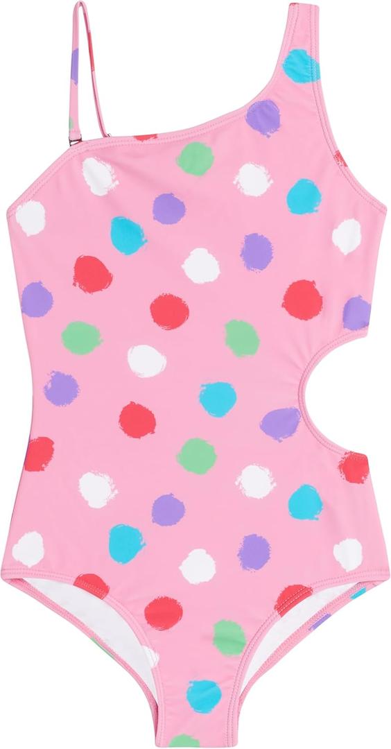 Kanu Surf Girls' Cori Beach Sport One Shoulder Side Cut UPF 50 1pc Swimsuit (16)