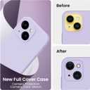 FireNova Designed for iPhone 14 Case, Silicone Upgraded [Camera Protection] Phone Case with [2 Screen Protectors], Soft Anti-Scratch Microfiber Lining Inside, 6.1 inch, Clove Purple