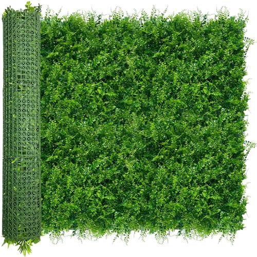 ODTORY Artificial Plants Hedge Wall Panels：40x120 Inch (33.5 sqft) UV-Anti Greenery Boxwood Fence Privacy Screen, Faux Ivy Grass Wall with Fake Leaves for Indoor Outdoor Background Covering