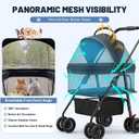 Dog Stroller for Small Dogs, Foldable Pet Stroller up to 35 lb, Panoramic Mesh Pet Cat Stroller with Detachable Carrier, with Safety Tether, Puppy Doggie Stroller for Medium Dogs 20 lbs, Light Black