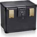 Honeywell Safes & Door Locks - Fireproof & Waterproof Filing Safe Box Chest for Home - Fits Letter, A4 Files - Strong ABS Plastic - Document Safety Box with Key Lock System - 0.60 Cubic Feet - 1106