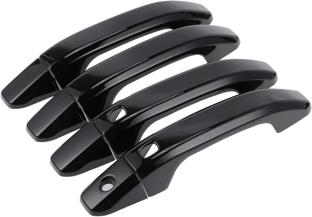 4pcs Exterior Door Handle Cover Car Door Handle Protector for Chevrolet Silverado 1500 2014-2024 Car Door Handle Protector with 2 Keypad ABS Black