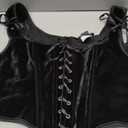 SCARLET DARKNESS Renaissance Corset Tops for Women Pirate Lace Up Overbust Velvet Bustier Bodice (16, Black)