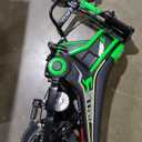 ELEMARA Electric Motorcycle, 350W Electric Dirt Bike for Kids, 15.5 mph & 150lb Max, w/Music & Bluetooth, Chain-Driven Motor, Twist-Grip Throttle & Hand-Operated Rear Brake,12" Air-Filled Tires-Green