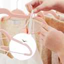 SONGMICS 24 Pack Pants Hangers, 16.7 Inch Coat Hangers with Rose Gold Colored Movable Clips, Heavy-Duty, Non-Slip, Space-Saving, for Pants, Skirts, Dresses, Light Pink UCRF14PK24