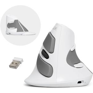DELUX Ergonomic Vertical Mouse Wireless, Rechargeable Vertical Mouse, Bluetooth/2.4G Dual Mode, Slient Click, Removable Wrist Rest, 800/1200/1600DPI Levels, 6 Buttons, for Laptop/PC (M618G DB-White)